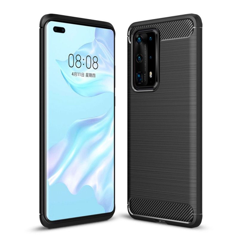 Cover Huawei P40 Pro Plus Sort Børstet Kulfiber