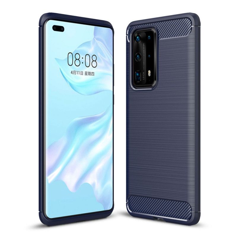 Cover Huawei P40 Pro Plus Sort Børstet Kulfiber