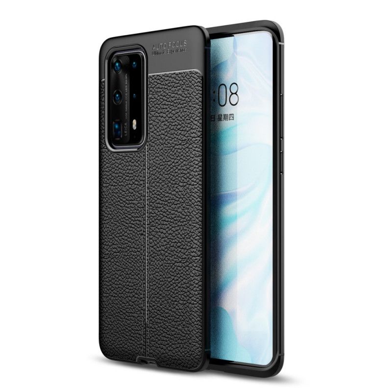 Cover Huawei P40 Pro Plus Sort Fleksibel Kulfibertekstur