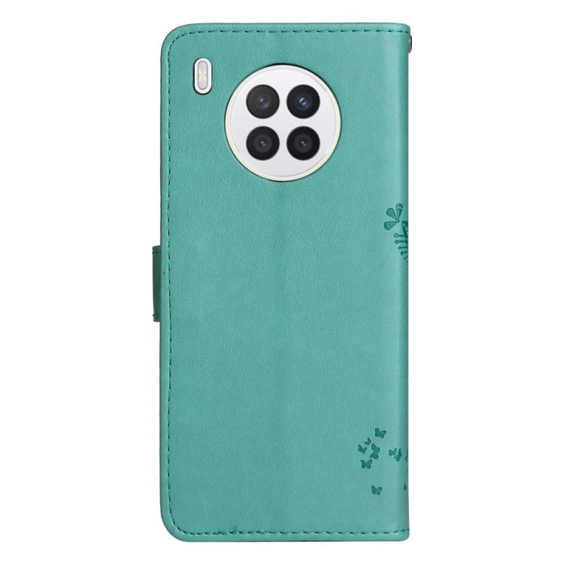 Flip Cover Til Huawei Nova 8i / Honor 50 Lite Tree And Thong Cat