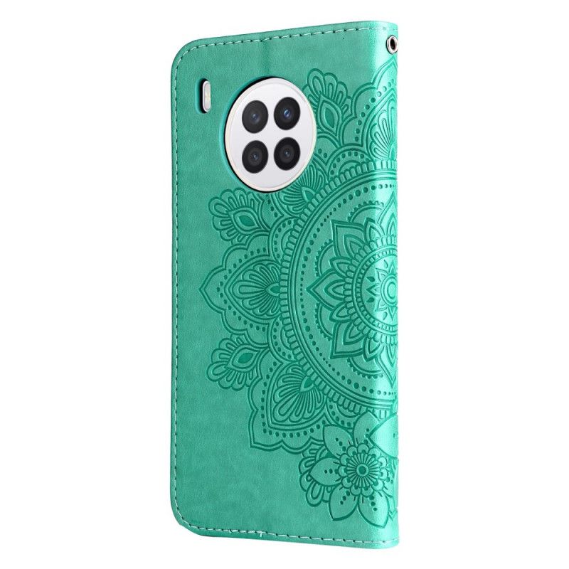 Læder Cover Huawei Nova 8i / Honor 50 Lite Telefon Etui Mandala