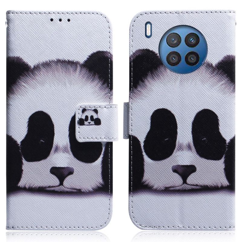 Læder Cover Huawei Nova 8i / Honor 50 Lite Telefon Etui Panda Face