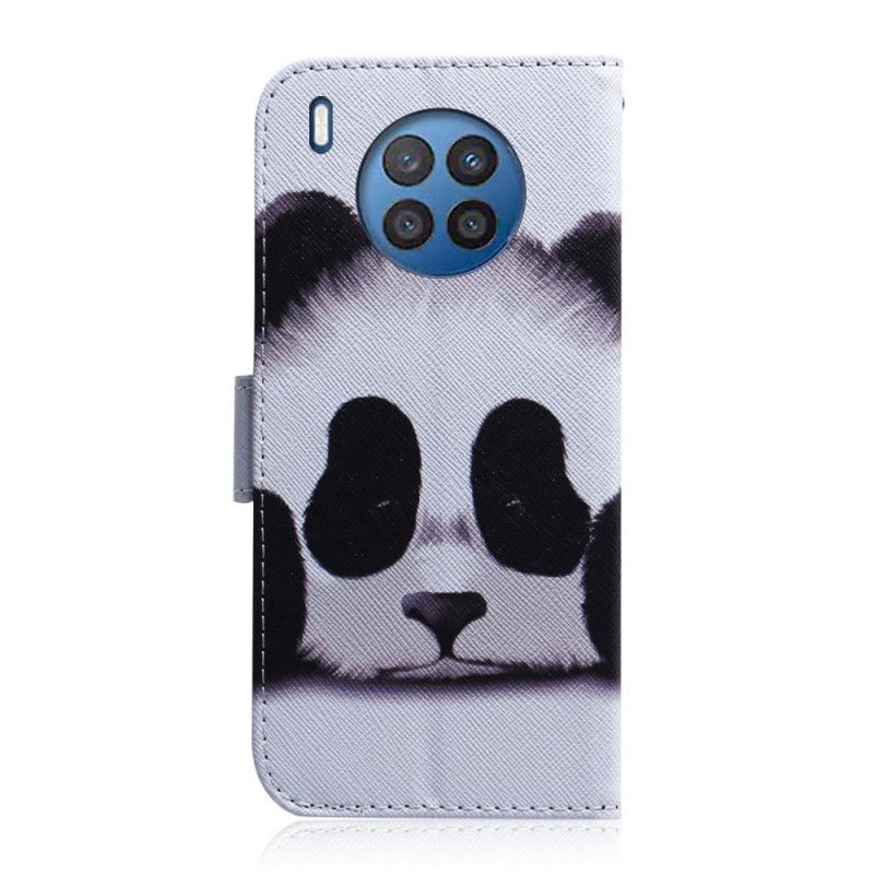 Læder Cover Huawei Nova 8i / Honor 50 Lite Telefon Etui Panda Face