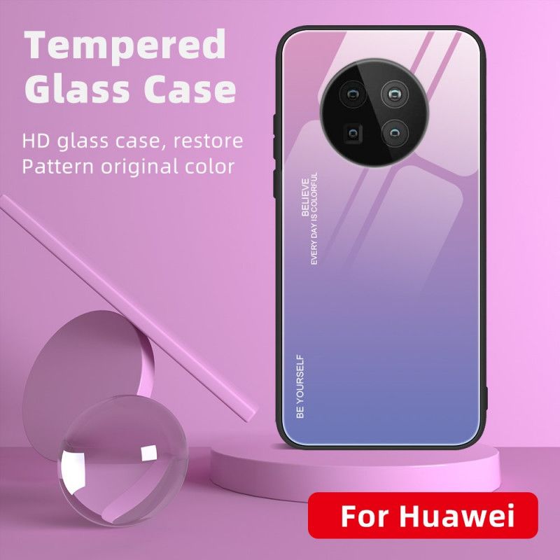 Cover for Huawei Mate 40 Pro Rød Vær Dig Selv Hærdet Glas