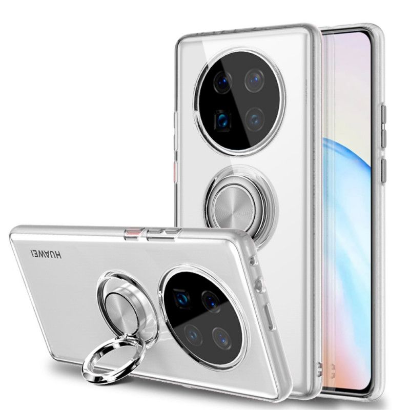 Cover for Huawei Mate 40 Pro Sort Hybrid Roterende Ring