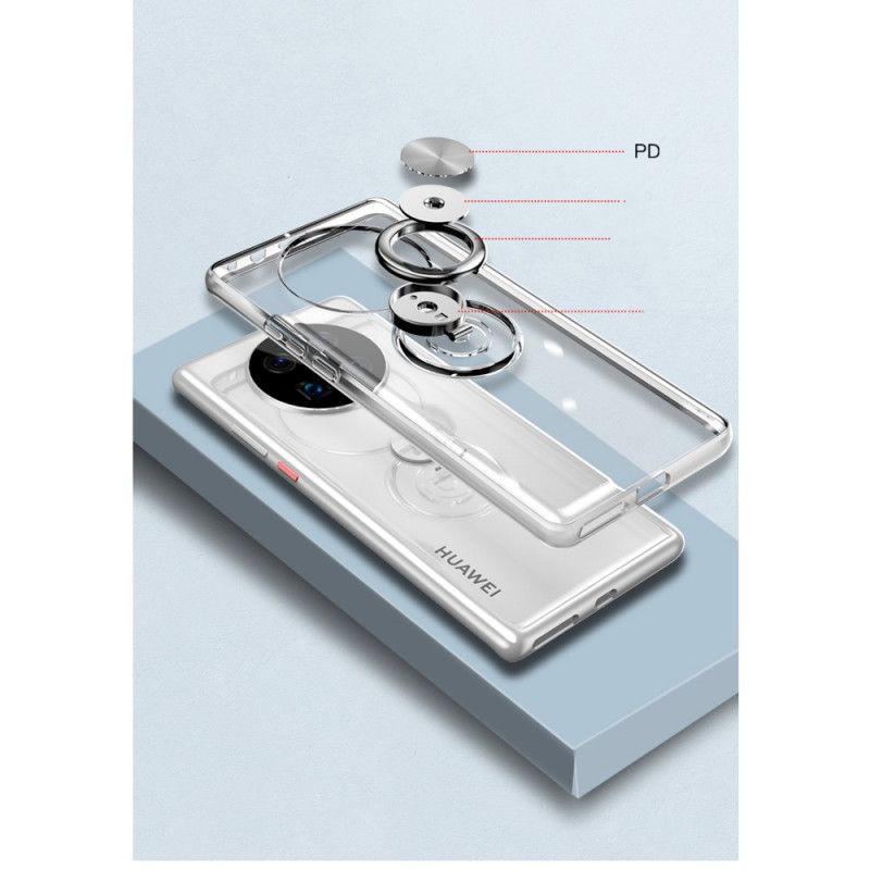 Cover for Huawei Mate 40 Pro Sort Hybrid Roterende Ring