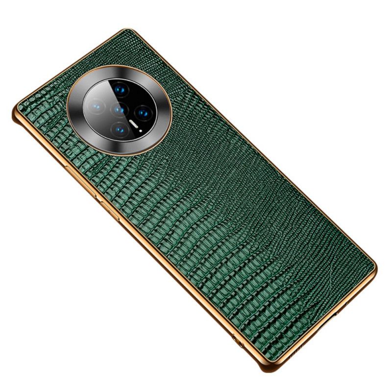 Cover Huawei Mate 40 Pro Sort Ægte Læder Firben Tekstur