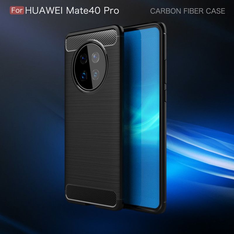 Cover Huawei Mate 40 Pro Sort Børstet Kulfiber