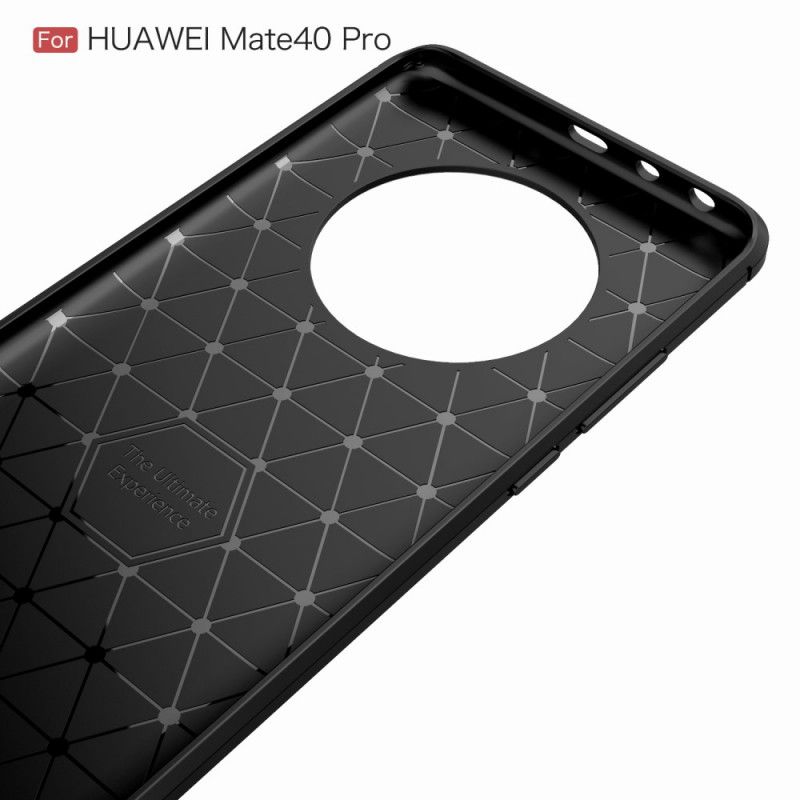 Cover Huawei Mate 40 Pro Sort Børstet Kulfiber