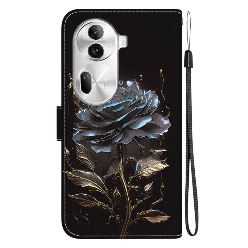 Flip Cover Oppo Reno 11 Pro 5g Sort Rose Med Rem