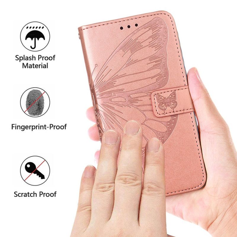 Flip Cover Til Oppo Reno 11 Pro 5g Blomstersommerfugl Med Rem