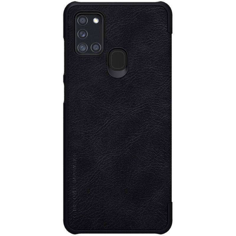 Cover for Samsung Galaxy A21s Sort Nillkin Qin-Serie