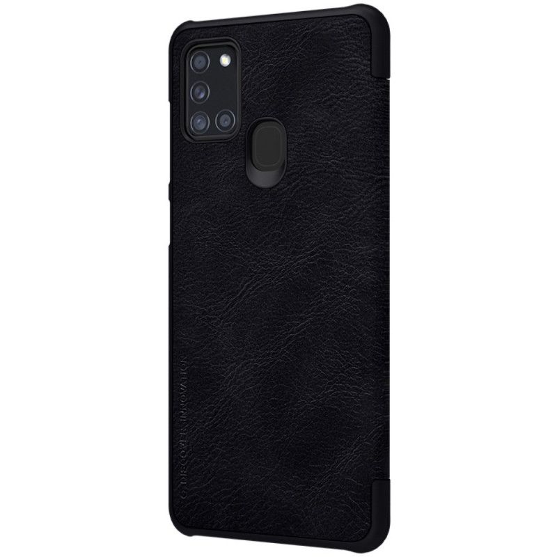 Cover for Samsung Galaxy A21s Sort Nillkin Qin-Serie