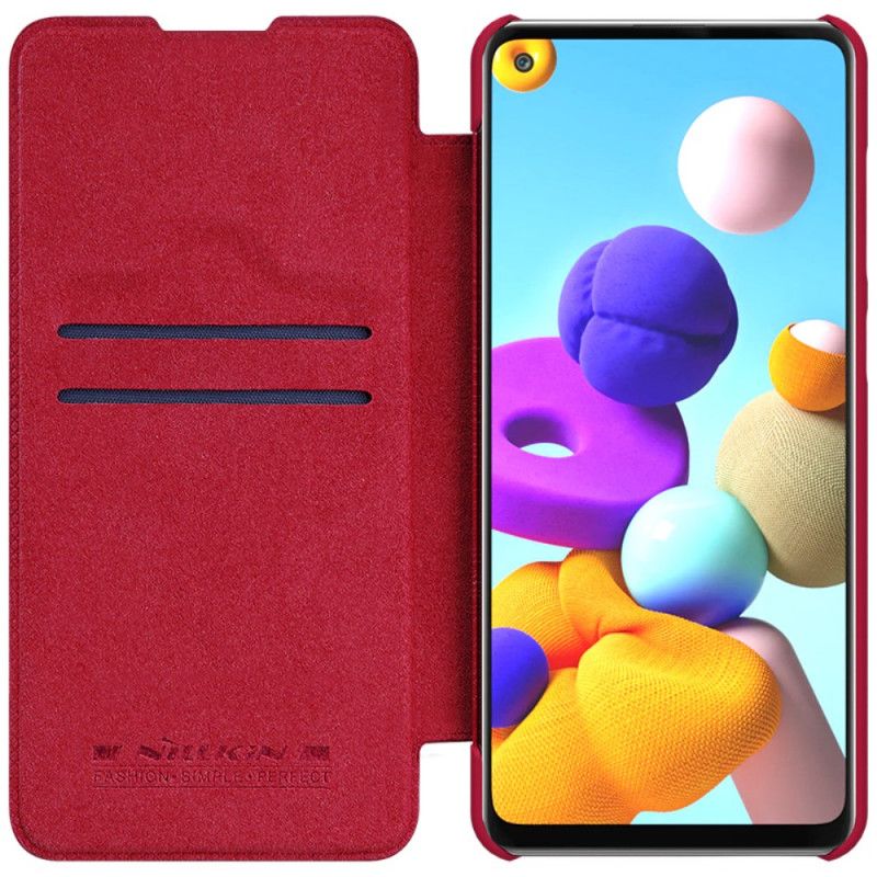 Cover for Samsung Galaxy A21s Sort Nillkin Qin-Serie