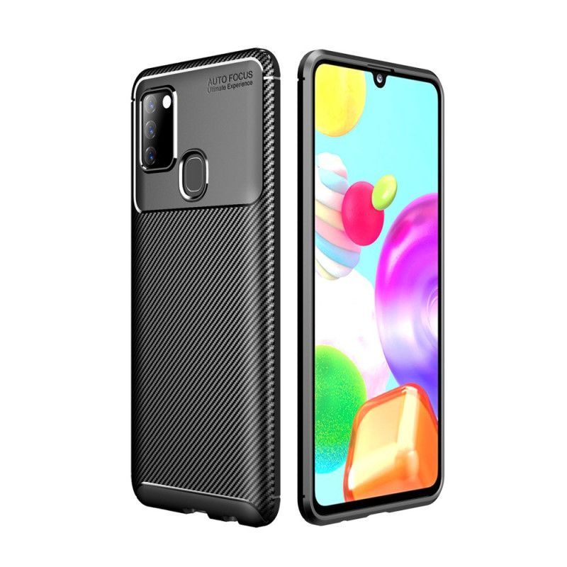 Cover Samsung Galaxy A21s Sort Fleksibel Kulfiber