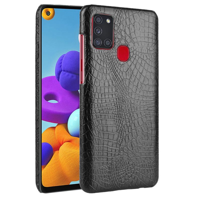 Cover Samsung Galaxy A21s Sort Krokodillehudeffekt