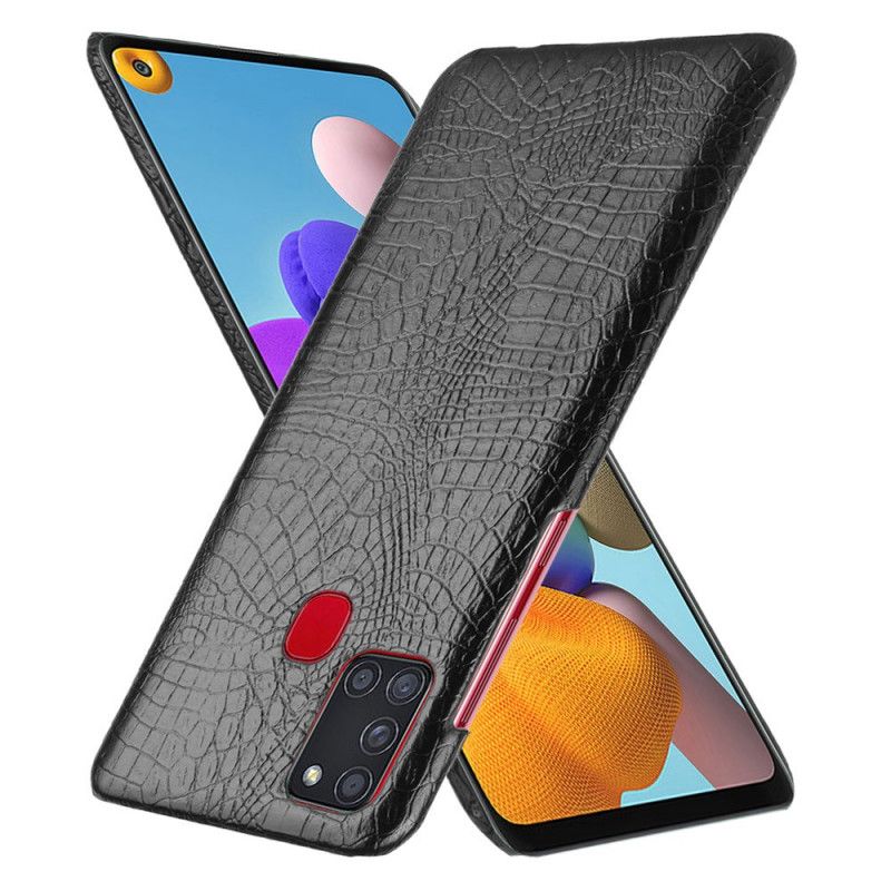 Cover Samsung Galaxy A21s Sort Krokodillehudeffekt