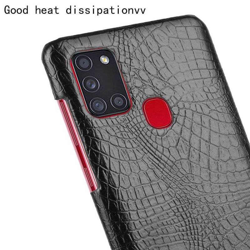 Cover Samsung Galaxy A21s Sort Krokodillehudeffekt