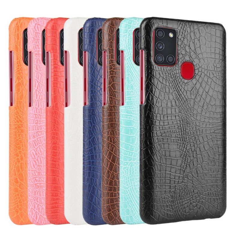 Cover Samsung Galaxy A21s Sort Krokodillehudeffekt