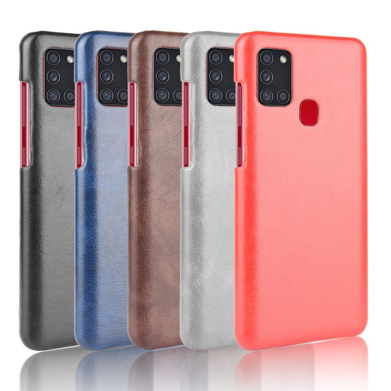 Cover Samsung Galaxy A21s Sort Ydeevne Lychee Læder Effekt