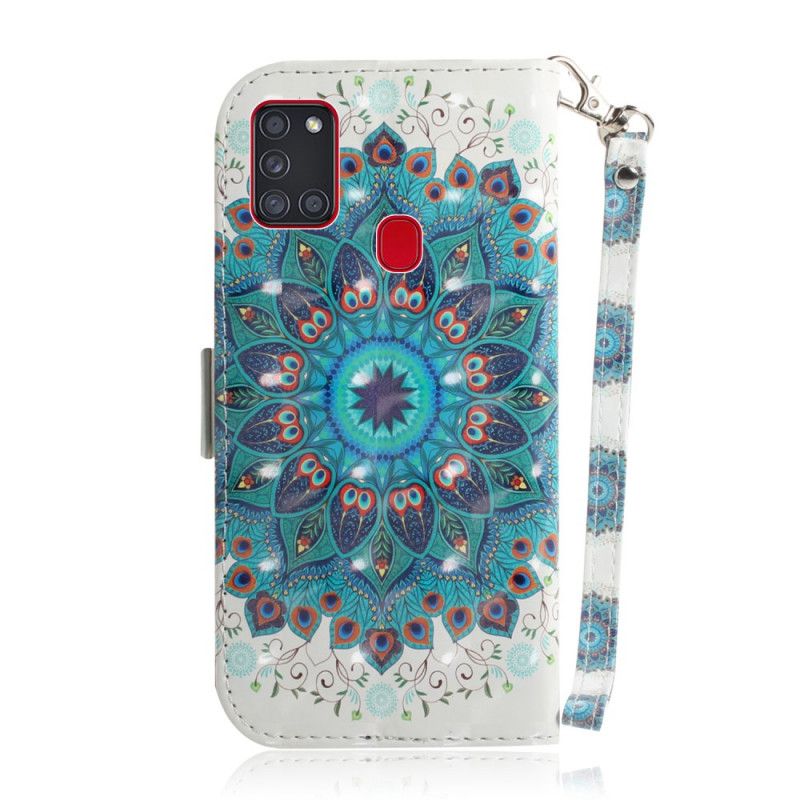 Flip Cover Læder for Samsung Galaxy A21s Mesterlig Mandala Med Rem