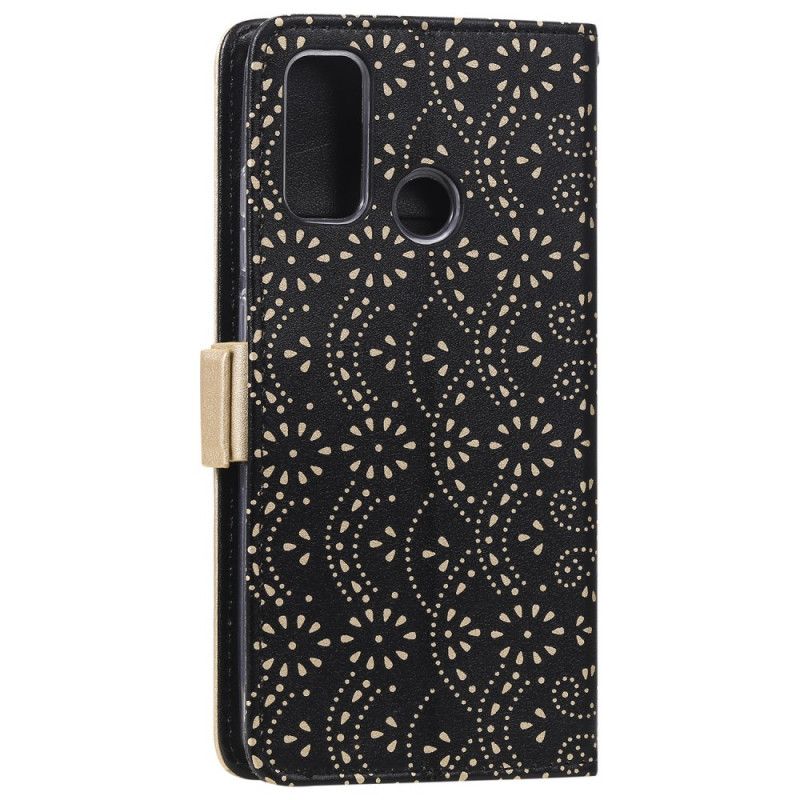 Flip Cover Læder for Samsung Galaxy A21s Sort Snørebåndspung