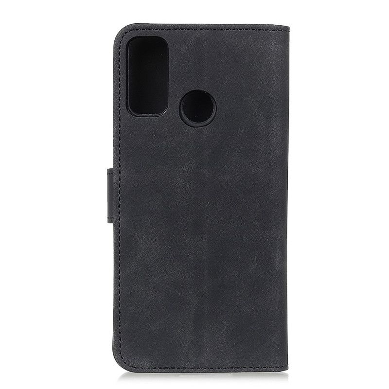 Flip Cover Læder for Samsung Galaxy A21s Sort Vintage Khazneh-Lædereffektmåtte