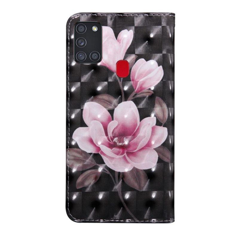 Flip Cover Læder Samsung Galaxy A21s Blomster Blomstrer