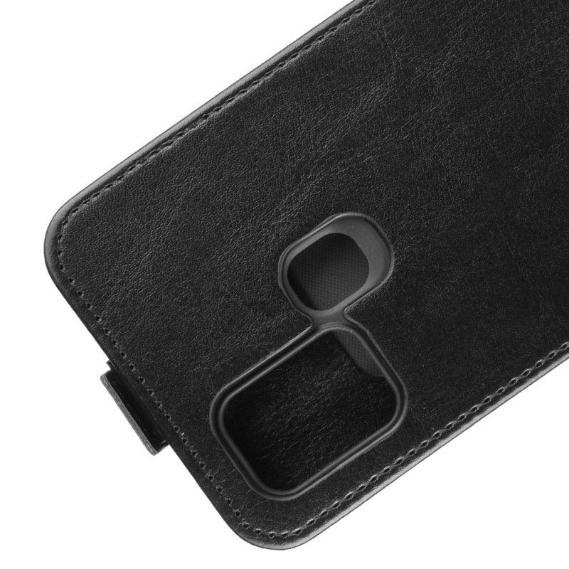 Flip Cover Læder Samsung Galaxy A21s Sort Foldning Af Lædereffekt Original