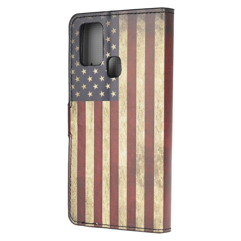 Flip Cover Læder Samsung Galaxy A21s Usa Flag Beskyttelse