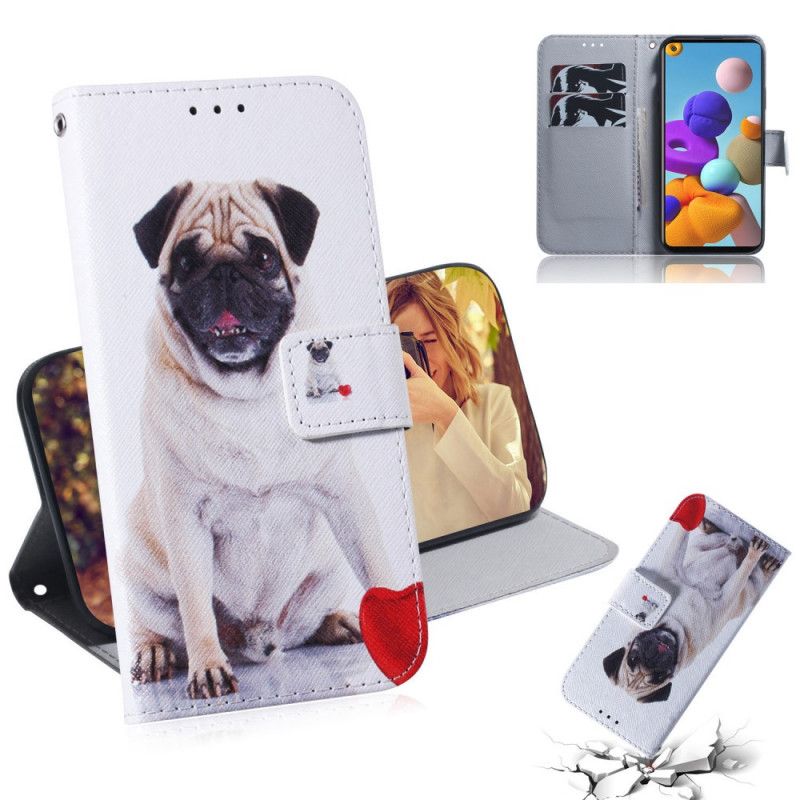 Flip Cover Samsung Galaxy A21s Mobilcover Mops Hund