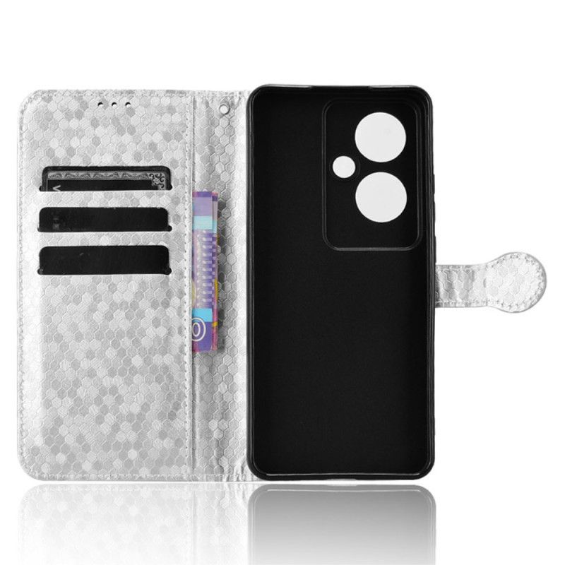 Læder Cover Oppo Reno 11f 5g Telefon Etui Shiny Dots Lanyard