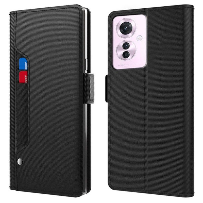 Læder Cover Oppo Reno 11f 5g Telefon Etui Spejl Og Kortholder