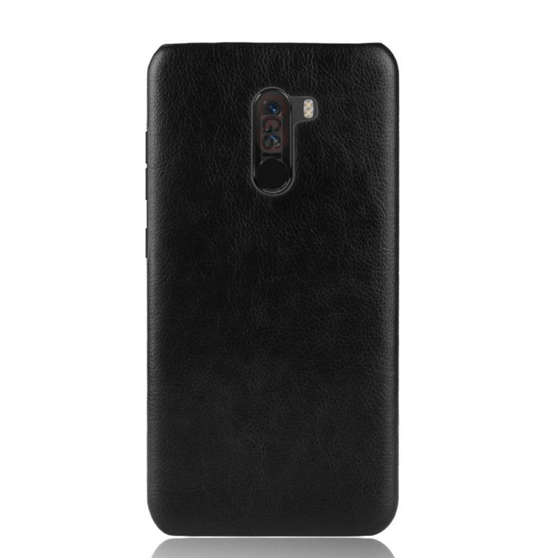 Cover for Xiaomi Pocophone F1 Sort Lychee-Lædereffekt