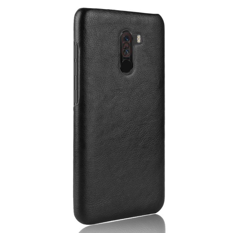 Cover for Xiaomi Pocophone F1 Sort Lychee-Lædereffekt