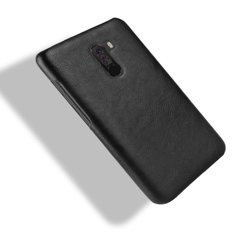 Cover for Xiaomi Pocophone F1 Sort Lychee-Lædereffekt