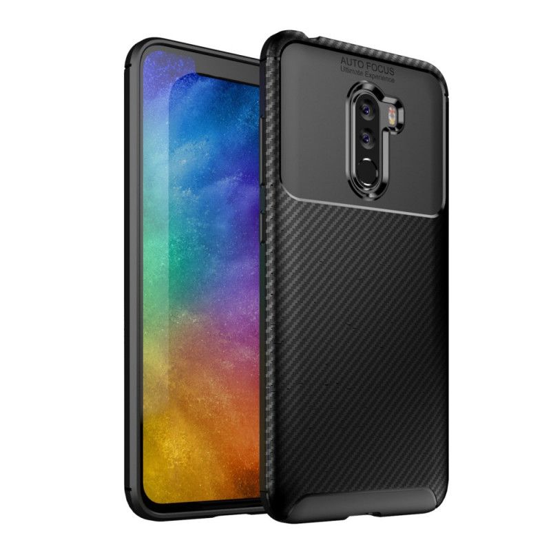 Cover Xiaomi Pocophone F1 Sort Fleksibel Kulfiber