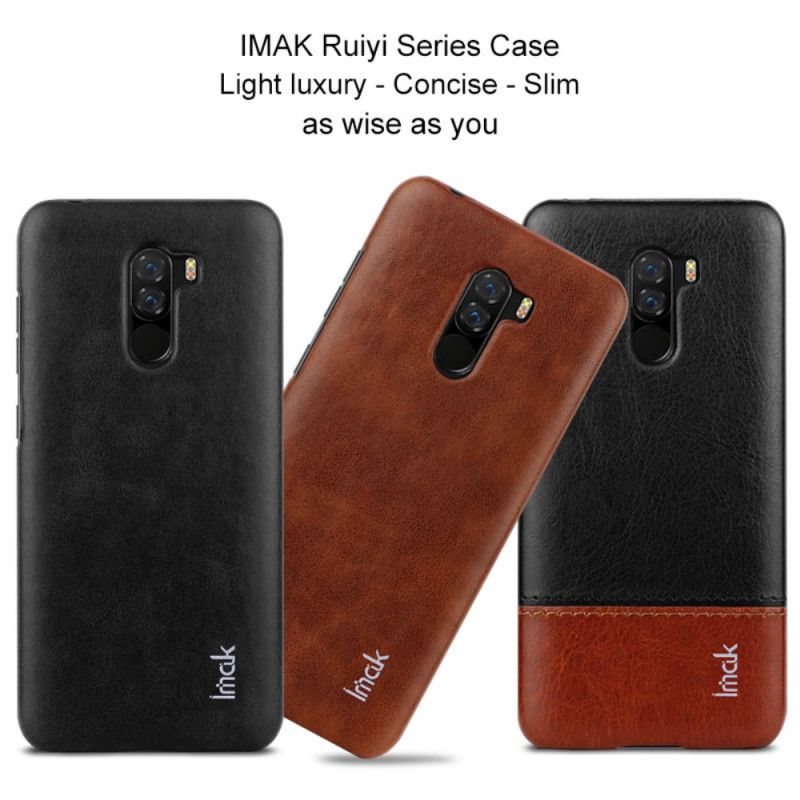 Cover Xiaomi Pocophone F1 Sort Imak Ruiyi Serie Læder Effekt Beskyttelse