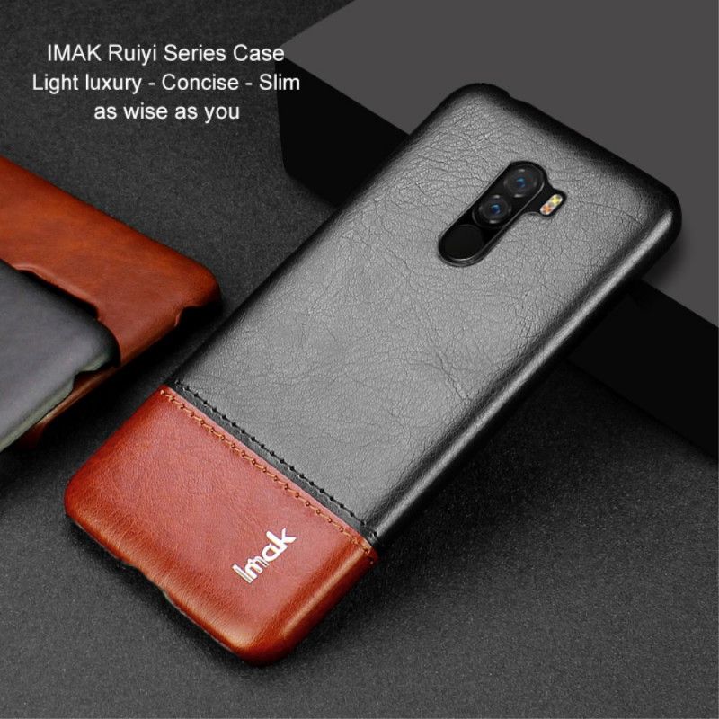 Cover Xiaomi Pocophone F1 Sort Imak Ruiyi Serie Læder Effekt Beskyttelse