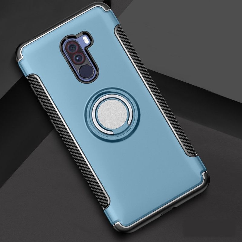 Cover Xiaomi Pocophone F1 Sort Kulfiber Magnetisk Ring