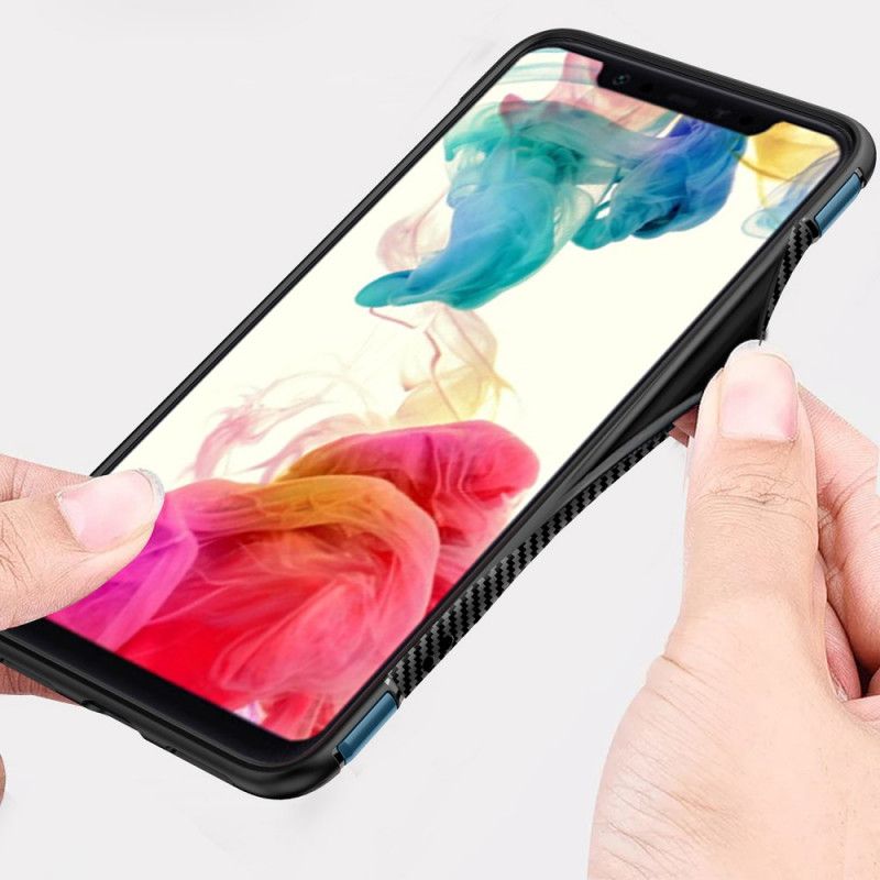 Cover Xiaomi Pocophone F1 Sort Kulfiber Magnetisk Ring