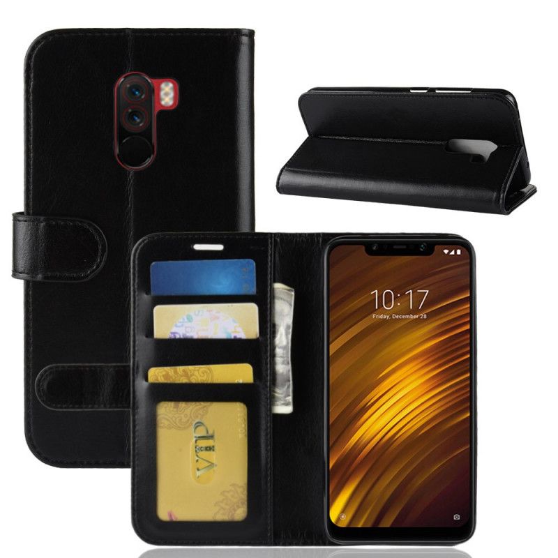 Flip Cover Læder Xiaomi Pocophone F1 Sort Ultra Kunstlæder Beskyttelse