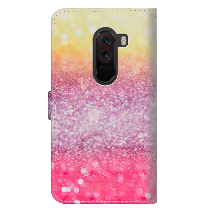 Flip Cover Xiaomi Pocophone F1 Mobilcover Gradient Magenta Glitter