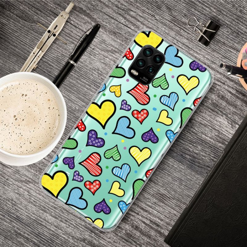 Cover for Xiaomi Mi 10 Lite Flerfarvede Hjerter