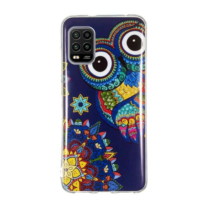 Cover for Xiaomi Mi 10 Lite Fluorescerende Mandala Ugle