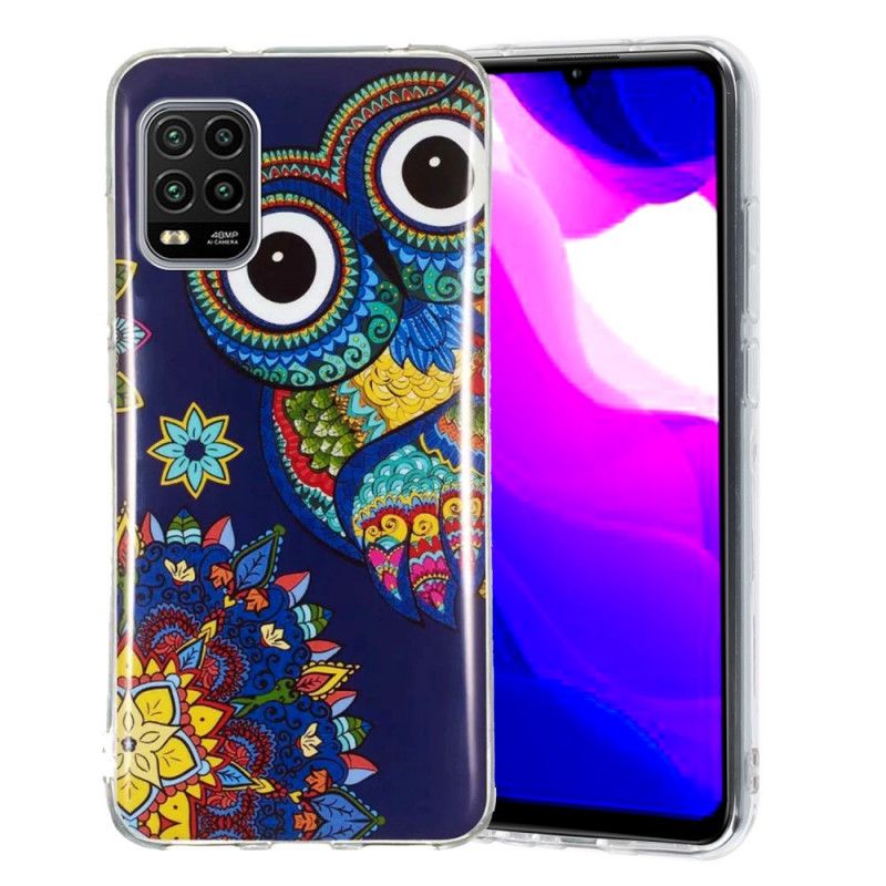 Cover for Xiaomi Mi 10 Lite Fluorescerende Mandala Ugle