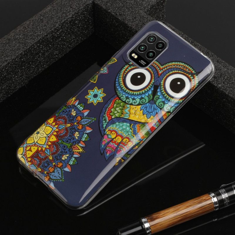 Cover for Xiaomi Mi 10 Lite Fluorescerende Mandala Ugle