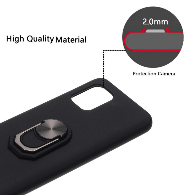 Cover for Xiaomi Mi 10 Lite Sort Metalliseret Ringstøtte