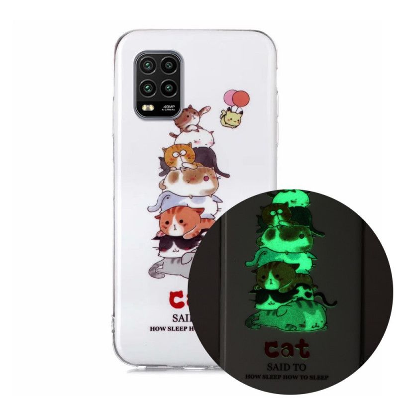 Cover Xiaomi Mi 10 Lite Fluorescerende Katte Original