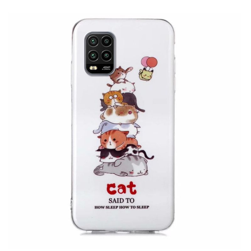 Cover Xiaomi Mi 10 Lite Fluorescerende Katte Original